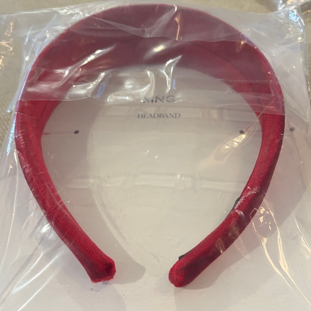 Mango Red Velvet Finished Headband/NWT - Picture 3 of 7